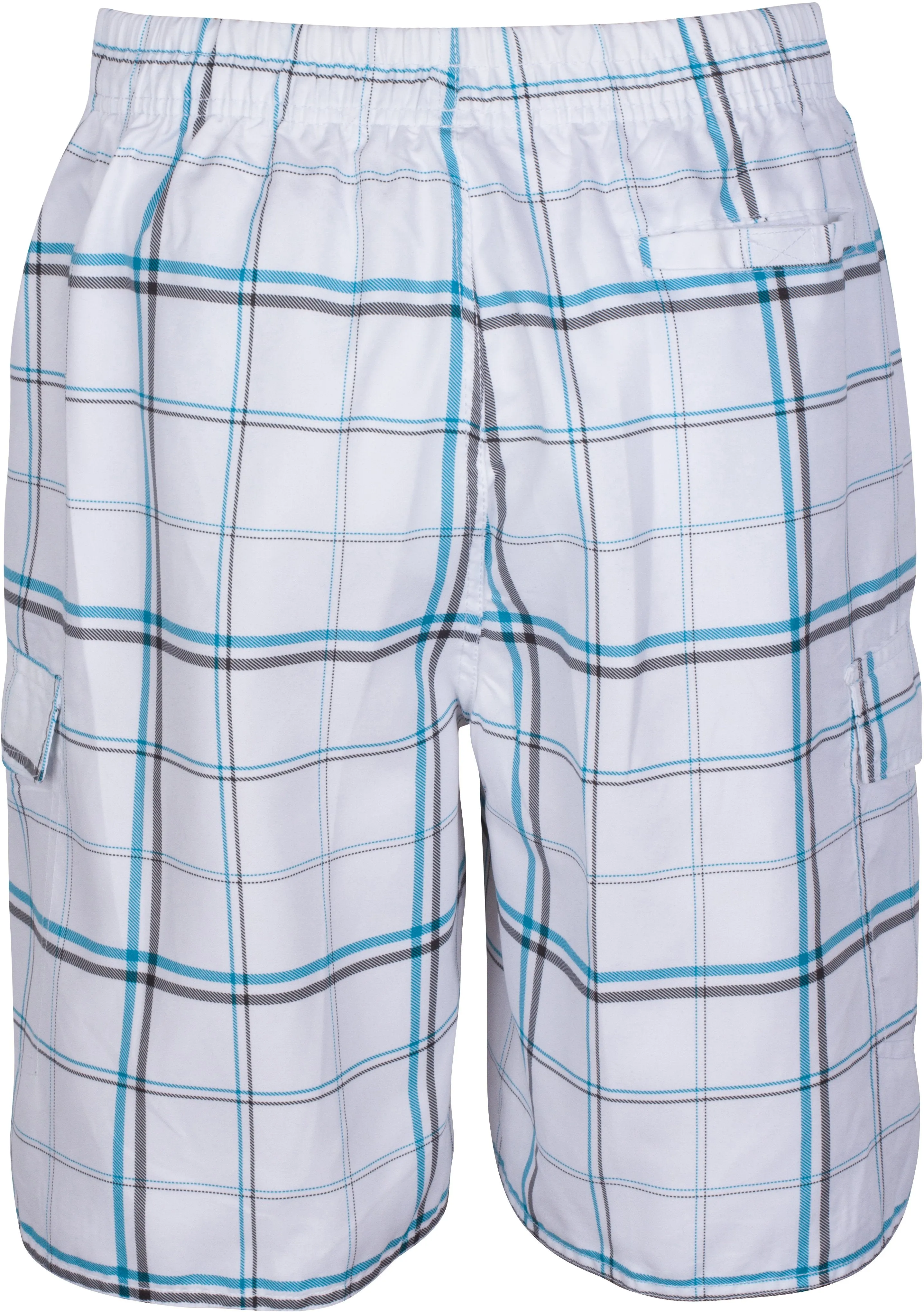 Sakkas Marious  Plaid Skate Surf Swim Trunks with Elastic Waist