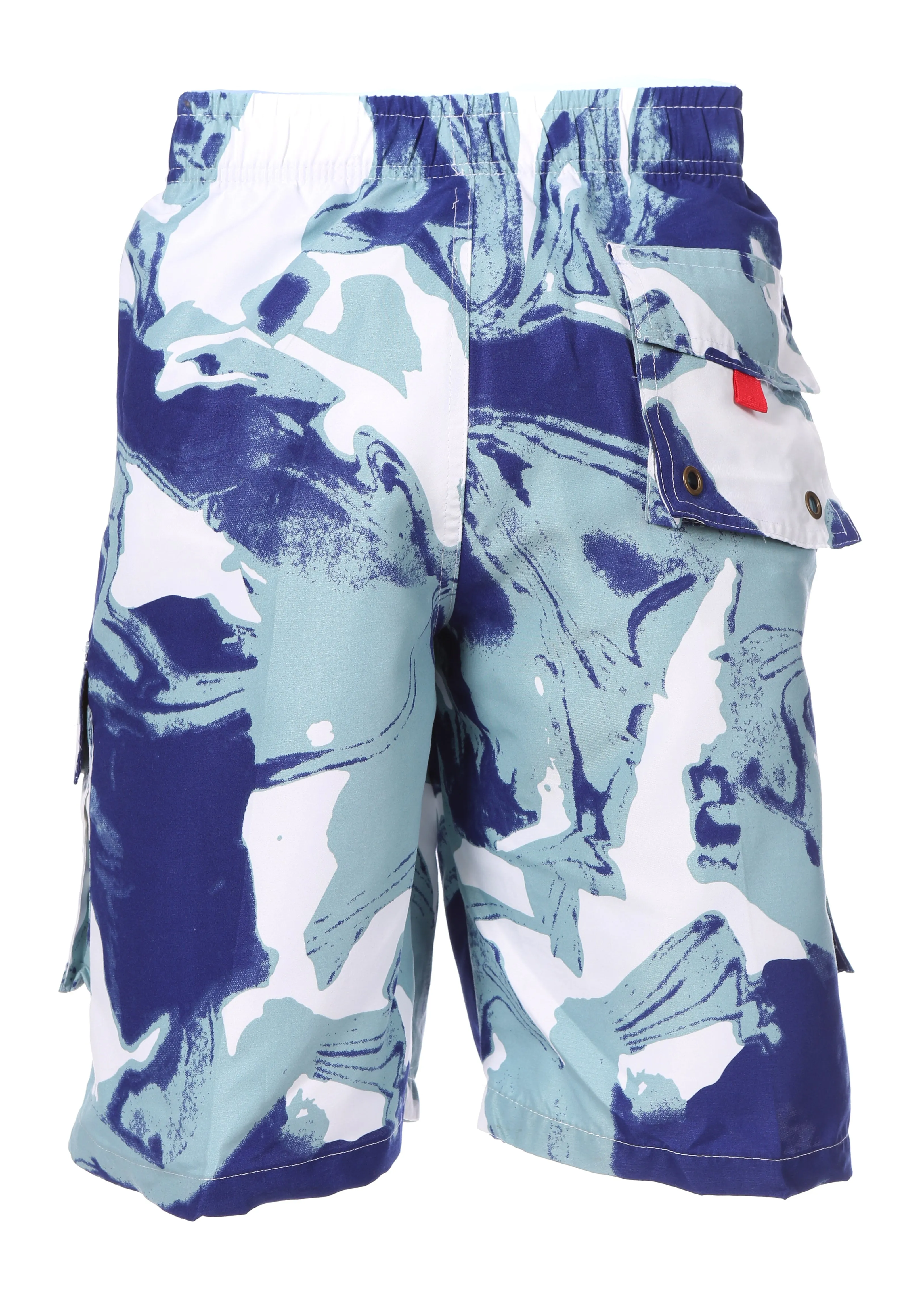 Sakkas Mens Multi Color Wave Design Skate Surf Board Short / Swim Trunks