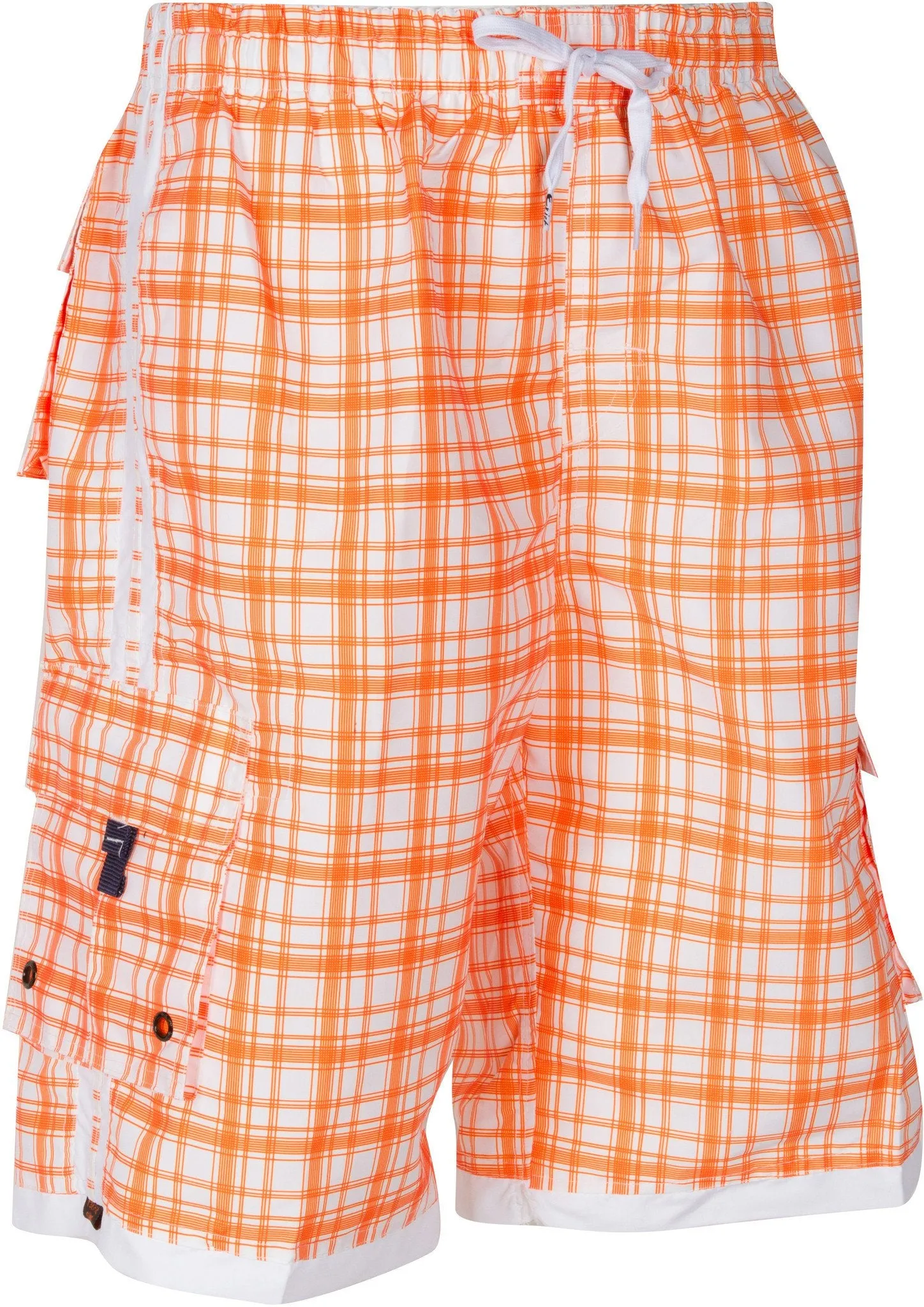 Sakkas Men's Plaid Cargo Skate Surf Board Short / Swim Trunks