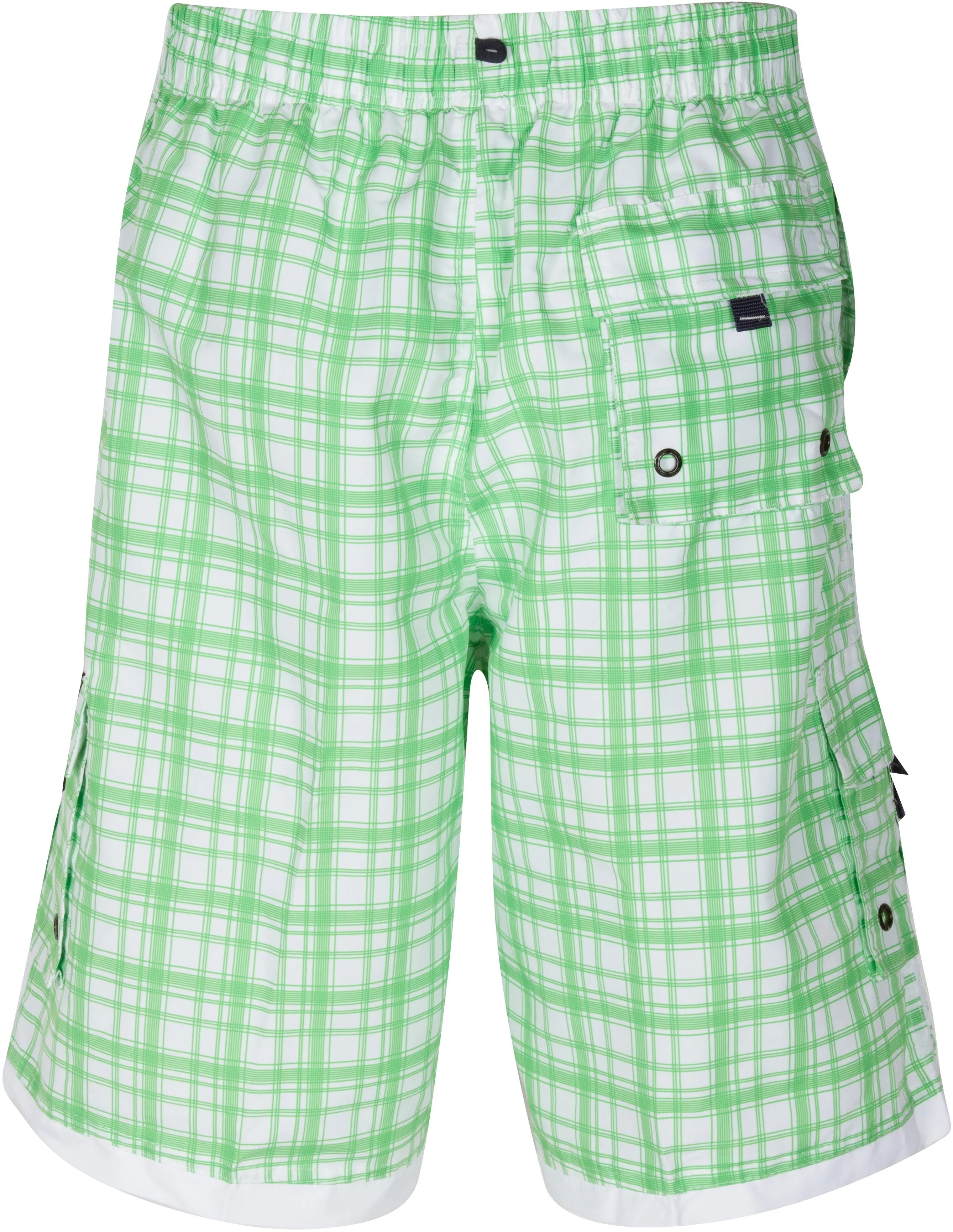 Sakkas Men's Plaid Cargo Skate Surf Board Short / Swim Trunks