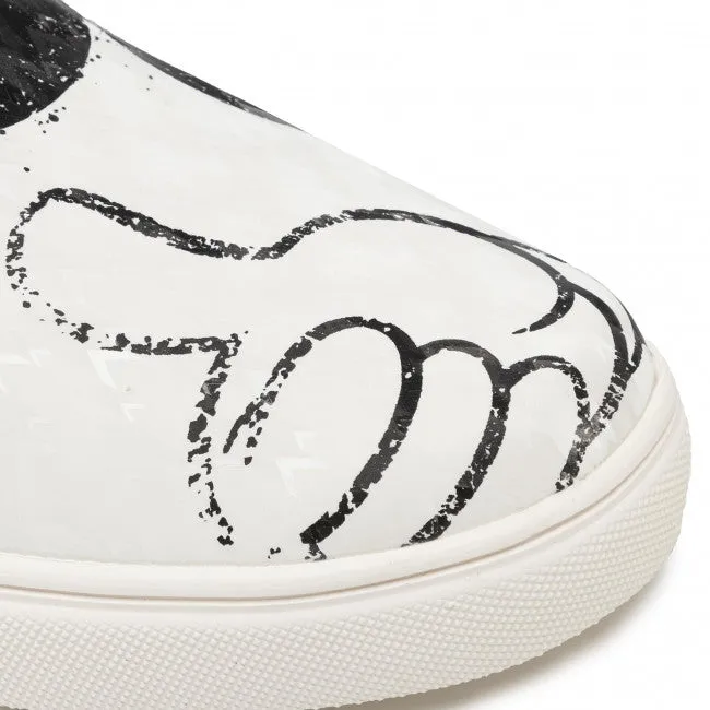 Scarpe Donna DESIGUAL Sneakers Slip-On con Illustrazione Topolino colore Bianco