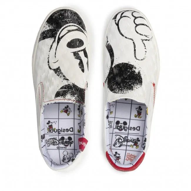 Scarpe Donna DESIGUAL Sneakers Slip-On con Illustrazione Topolino colore Bianco