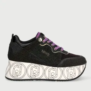 Scarpe Donna LIU JO Sneakers Maxi Platform in Suede con Micro Glitter Multicolor