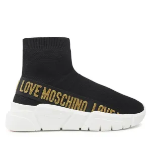 Scarpe Donna LOVE MOSCHINO Sneakers Running a Calzino colore Nero e Oro