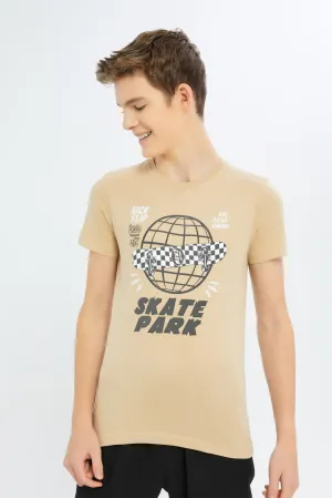 Senior Boys Beige Skate Park T-Shirt