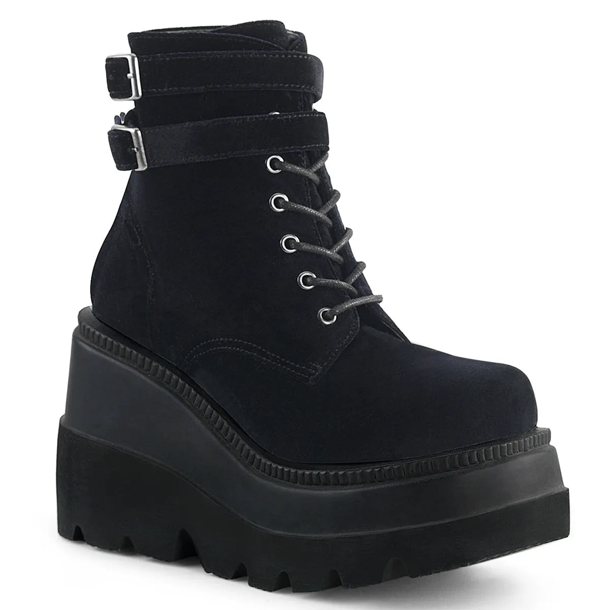 Shaker-52 Wedge Platform Velvet Boots