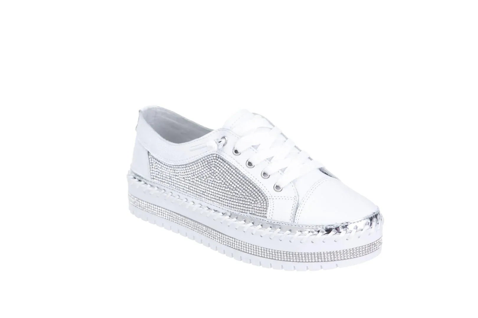 Shani Leather Bling Sneakers