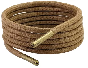 Shoelaces & Boot Laces Light  Brown waxed cotton 3 mm round