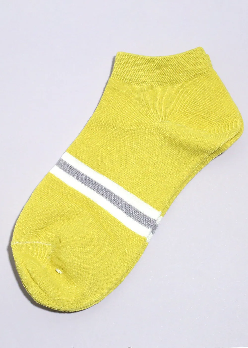 Solid Color Striped Low-Cut Socks