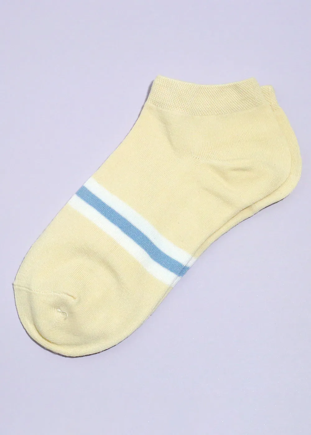 Solid Color Striped Low-Cut Socks