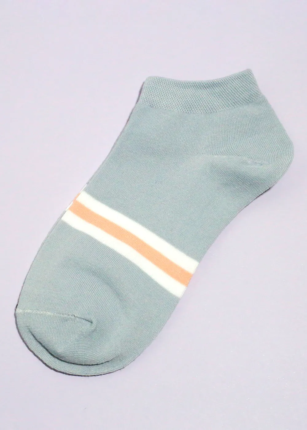 Solid Color Striped Low-Cut Socks