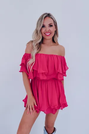 Spring Breeze Chiffon Romper - Pink