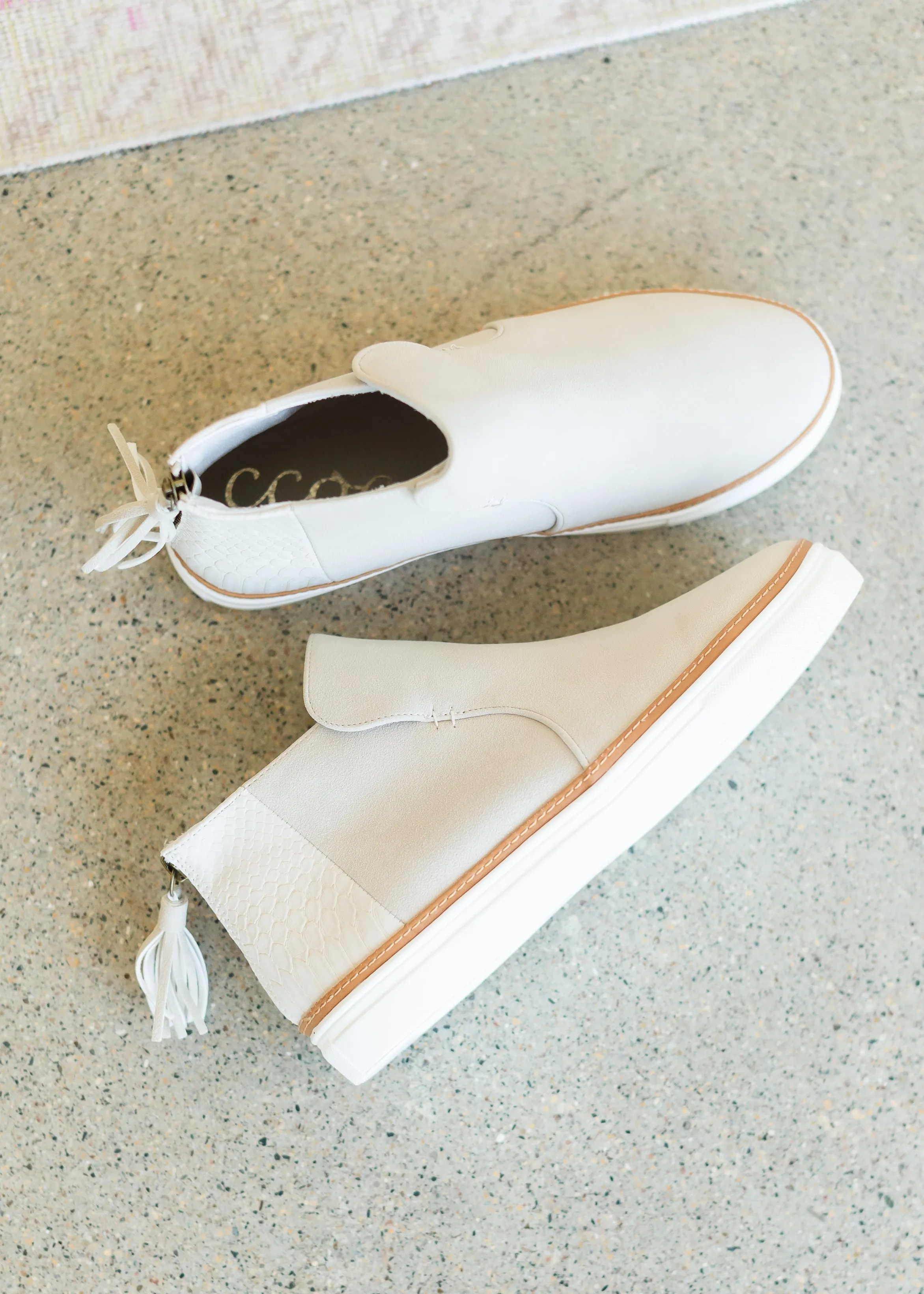 Stone Sneaker with Zipper Detail - FINAL SALE