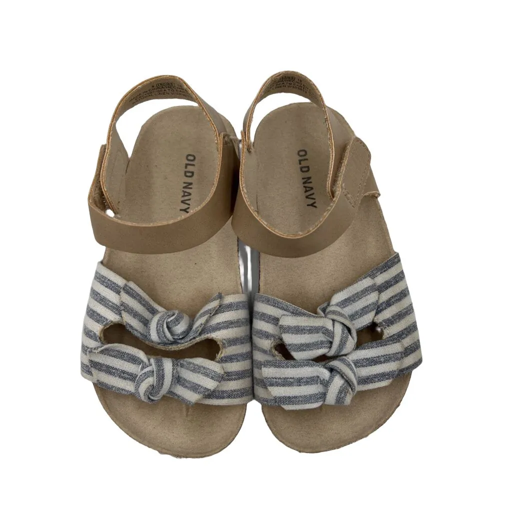 Striped Bow Sandals