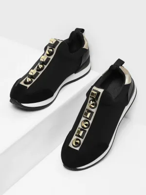 Studded Design Slip On Sneakers