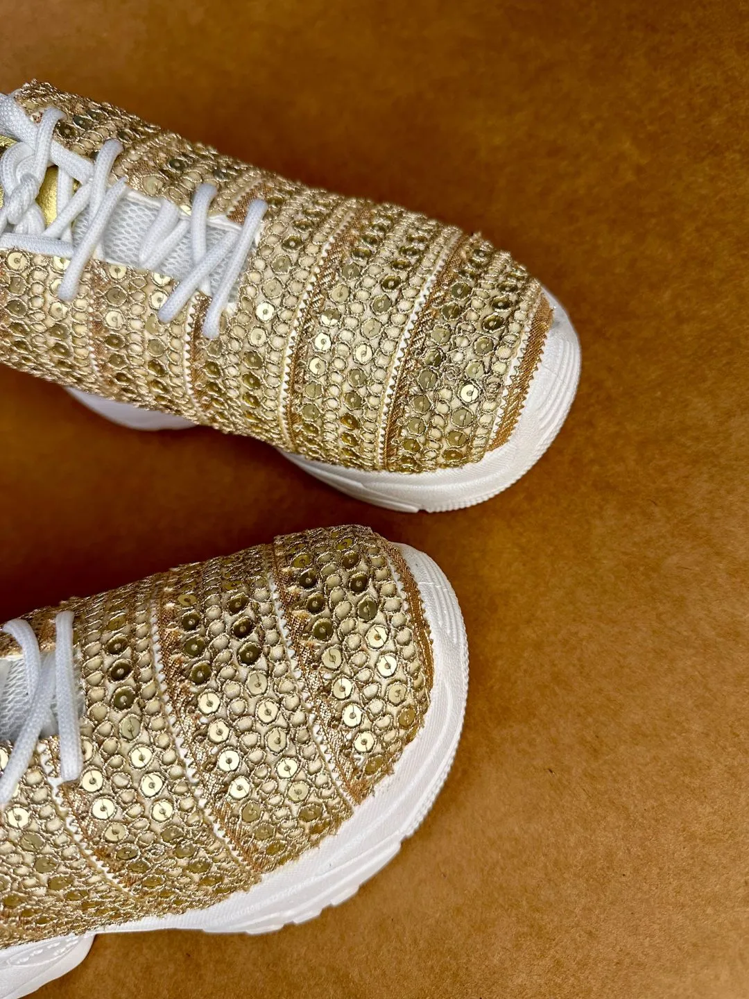 Subtle Gold Designer Sneakers