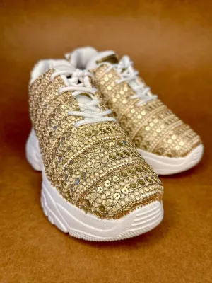 Subtle Gold Designer Sneakers