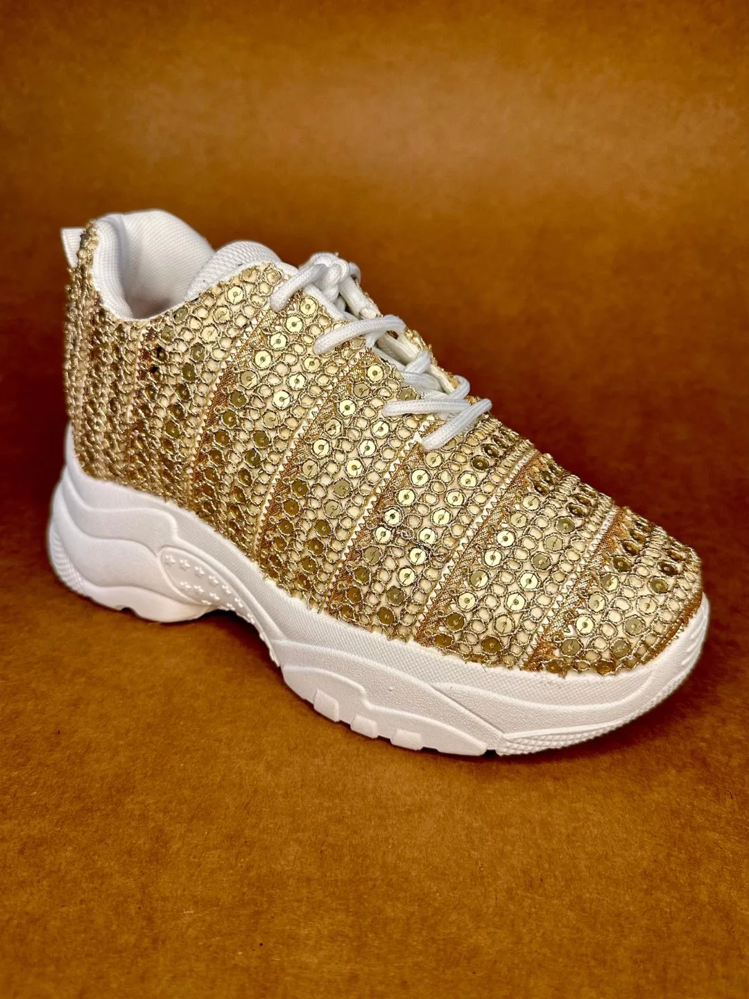 Subtle Gold Designer Sneakers