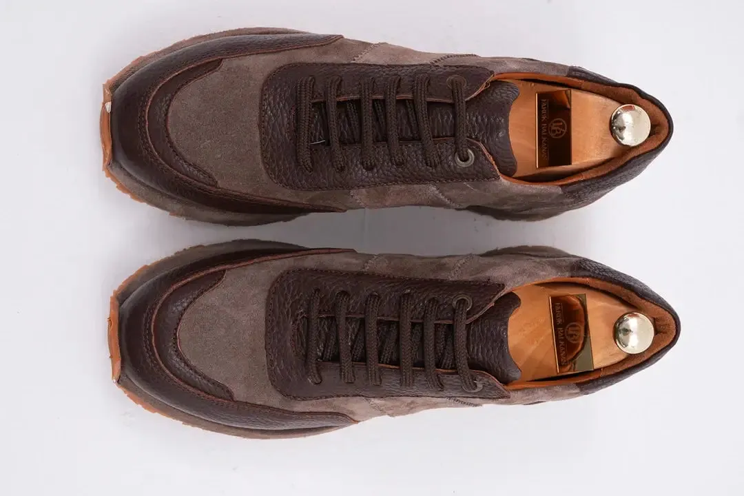 Suede Brown Leather Sneakers.