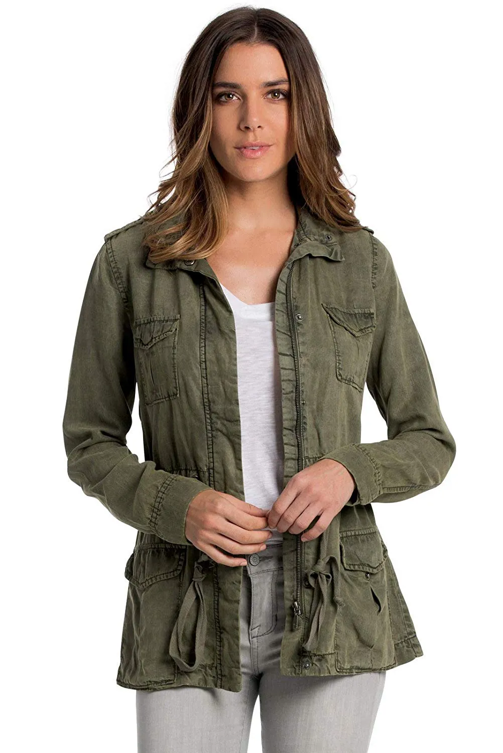 Surplus Style Jacket with Adjustable Ties