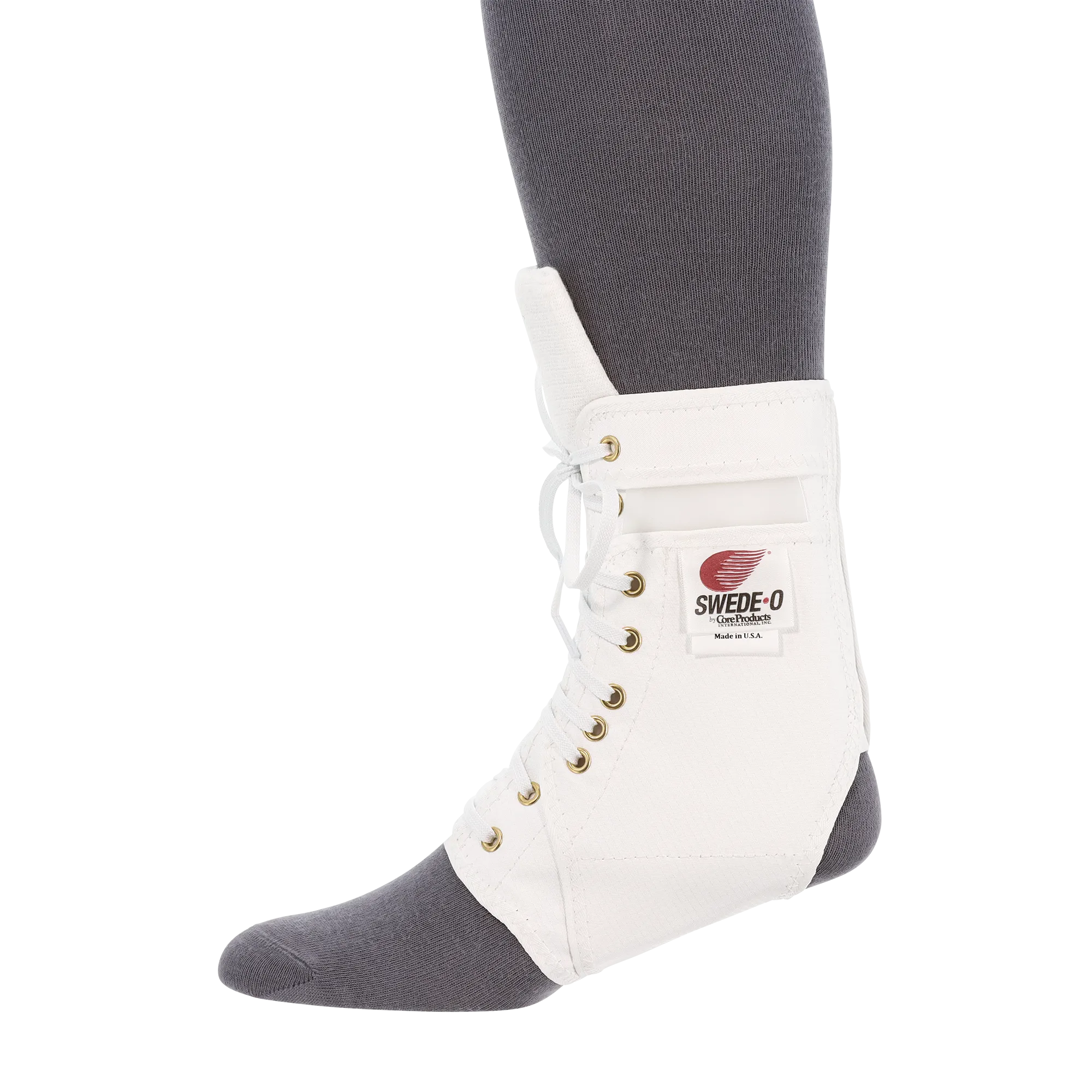 Swede-O Ankle Lok Brace, Padded Tongue, White