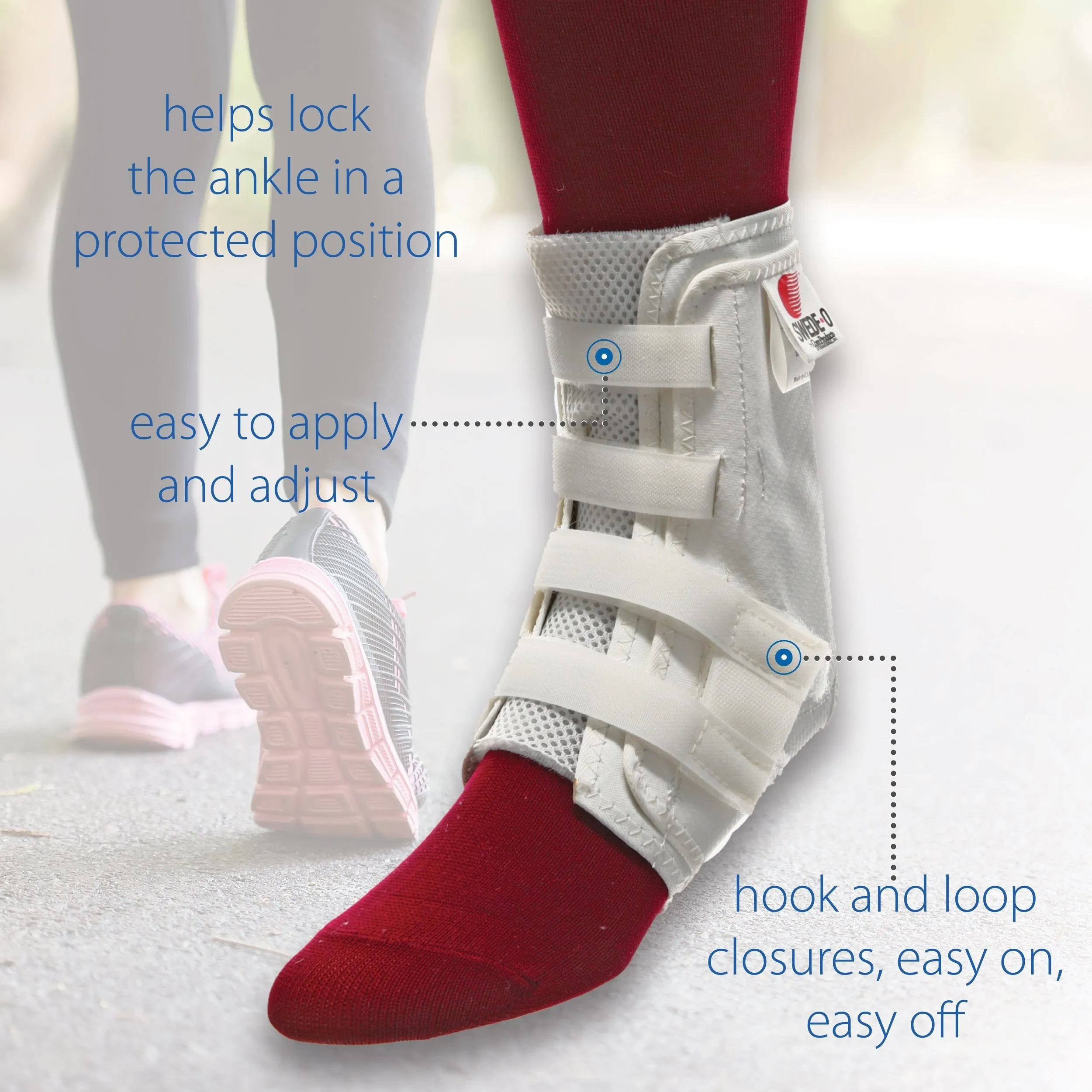 Swede-O Easy Lok Ankle Brace- White, XLarge (DISCONTINUED)