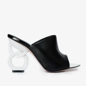 The Cymmer Black Leather Women Sandal