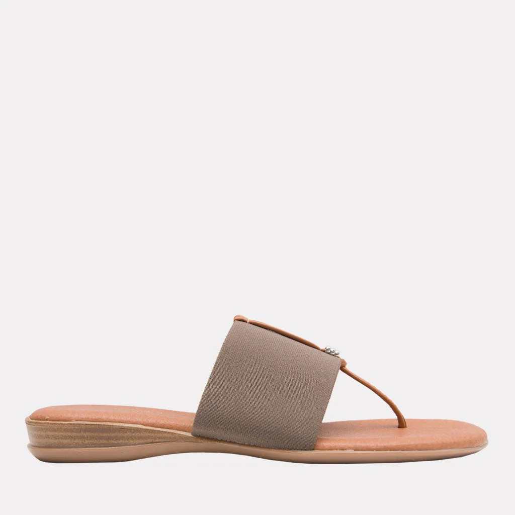 The Elastic Thong Sandal in Taupe