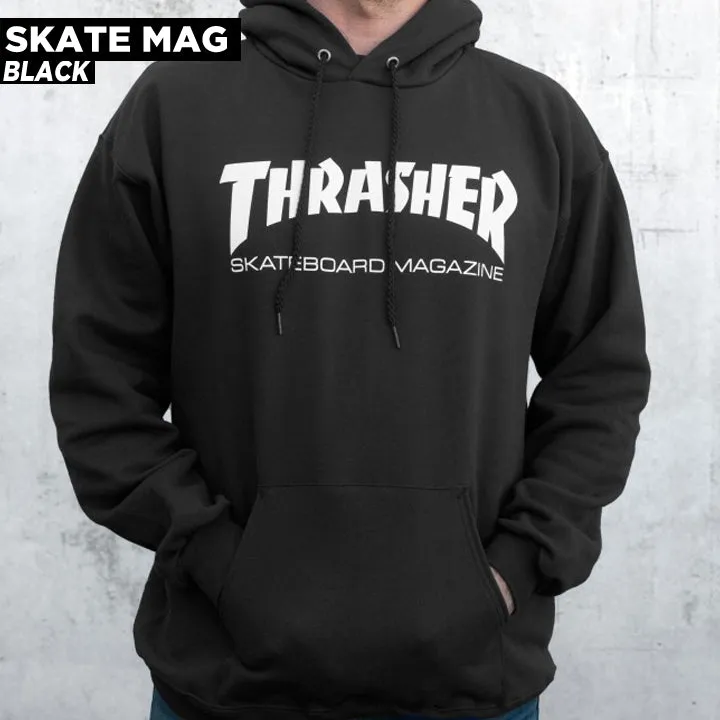 THRASHER SKATE MAG HOOD BLACK