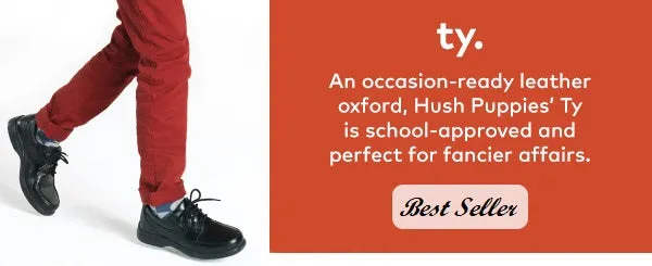 Ty Kid's Lace Oxford - Black Leather