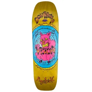 Vision  8.75" x 32.25" (YELLOW STAIN) Don Brown Pig Stick Modern Shape Skateboard Deck