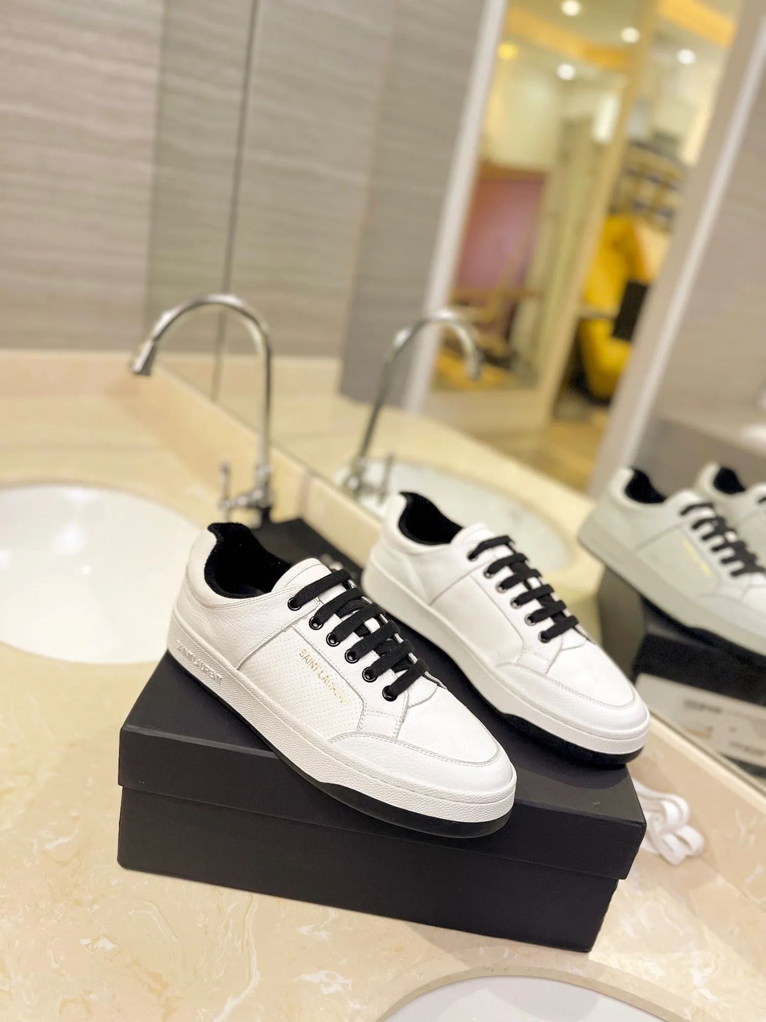 VSL Black and White Leather Sneakers-165