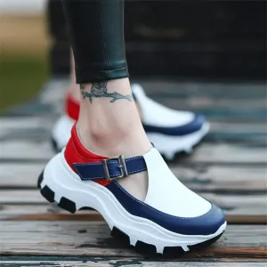 Women Sneakers Solid Color Platform Thick Bottom Ladies Flats Breathable Vulcanized Shoes Casual Female Sports Shoes 2024