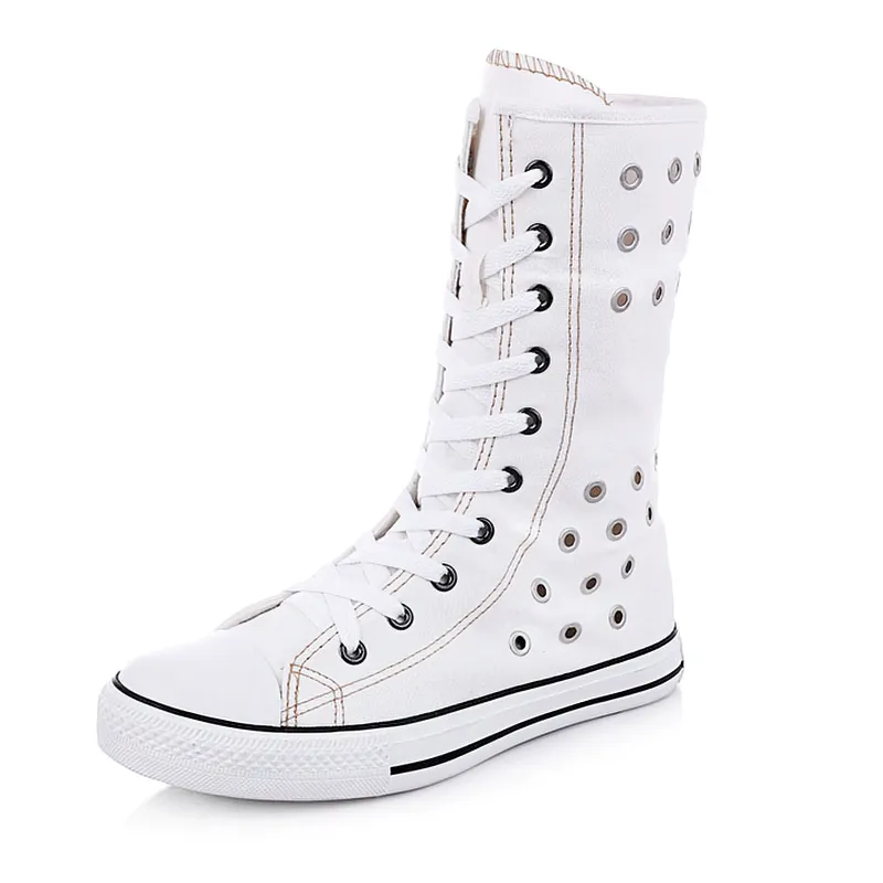 Women's High Top Zipper Breathable Flat Sneakers / Casual Flats Shoes