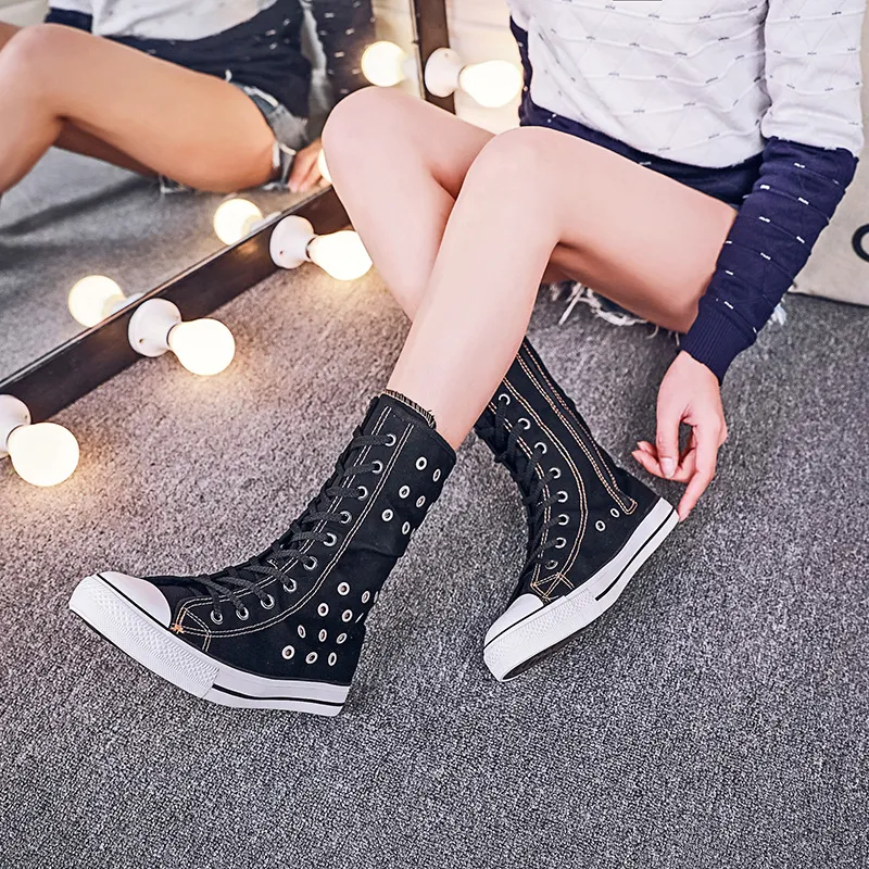 Women's High Top Zipper Breathable Flat Sneakers / Casual Flats Shoes