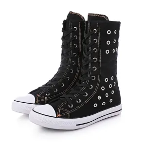 Women's High Top Zipper Breathable Flat Sneakers / Casual Flats Shoes