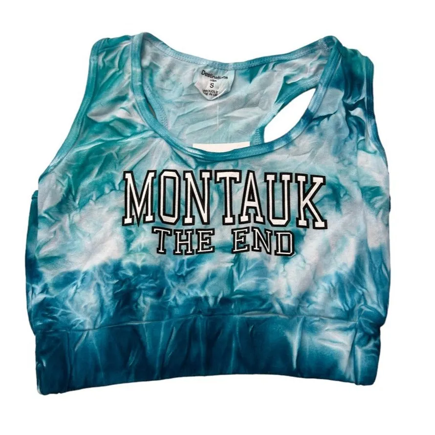 Women's Montauk Surf and Sports Tie Dye Montauk The End Sports Bra