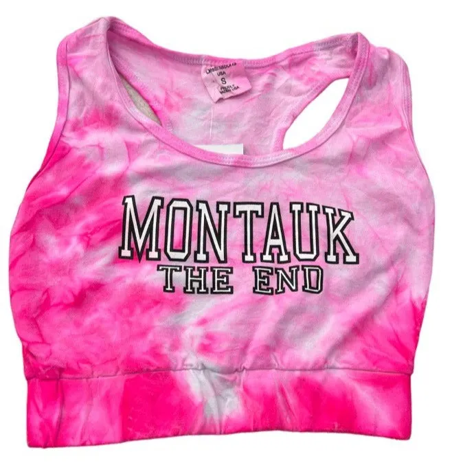 Women's Montauk Surf and Sports Tie Dye Montauk The End Sports Bra