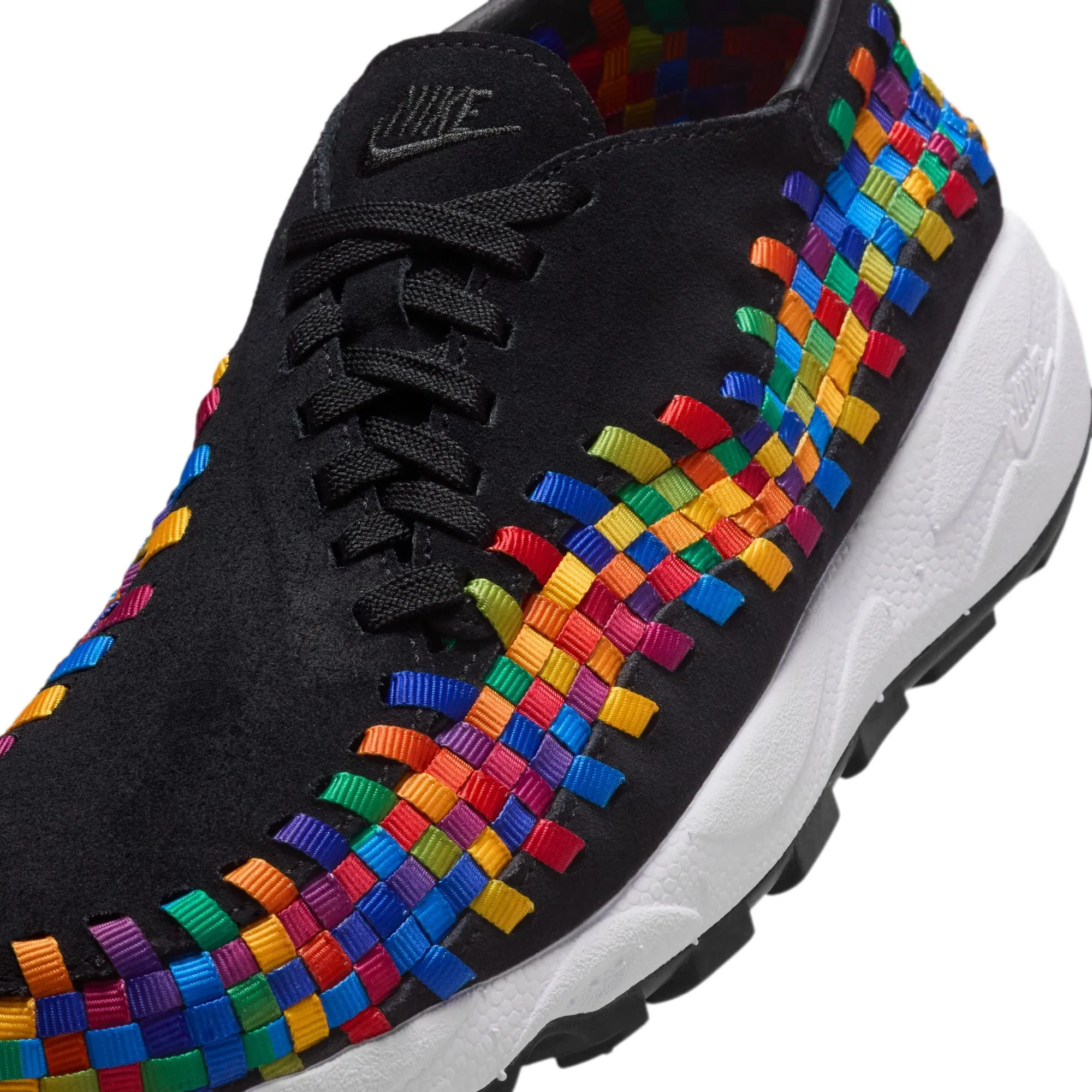 WOMENS NIKE AIR FOOTSCAPE WOVEN 'RAINBOW' - BLACK/WHITE-BLACK