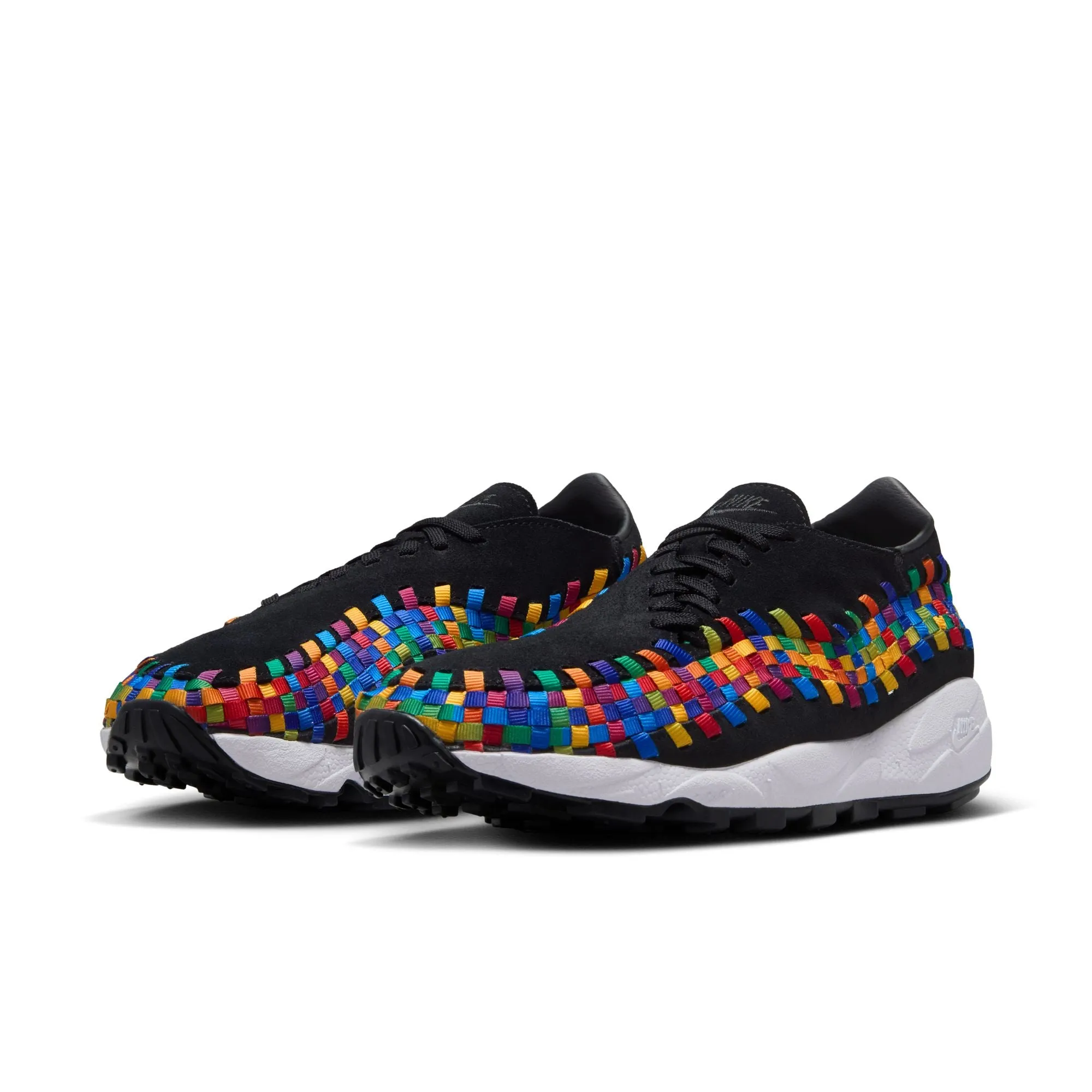 WOMENS NIKE AIR FOOTSCAPE WOVEN 'RAINBOW' - BLACK/WHITE-BLACK