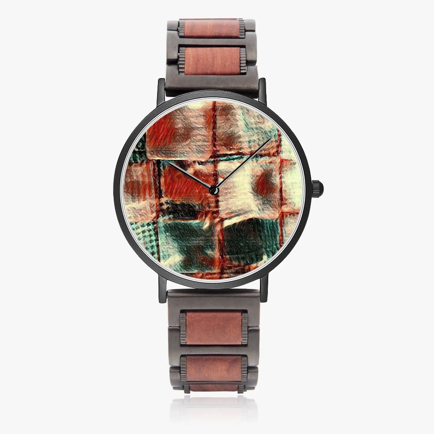 Wooden Strap Quartz Watch - Square Dance