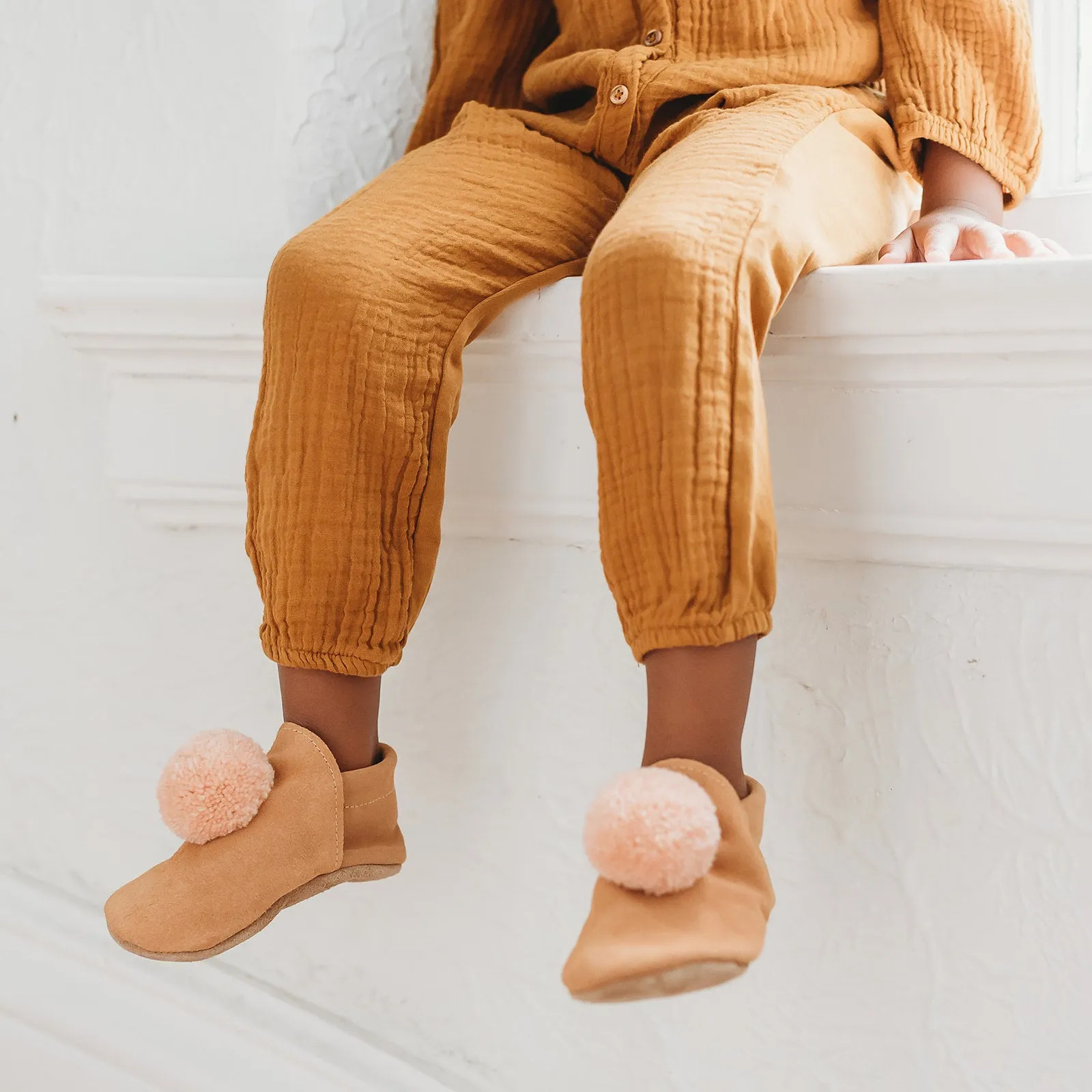 wool pompom shoes - dusty