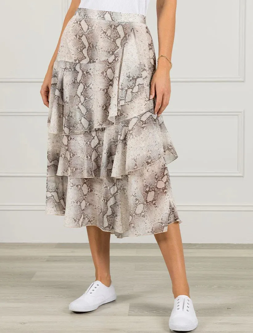 ZJOOSH Jenny Ruffle Skirt Python