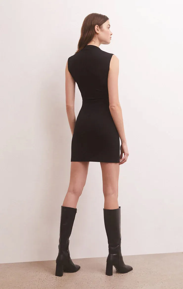 ZSU Tatum Mini Mock Neck Dress in Black